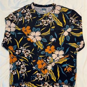 J. Crew Lightweight french terry sweatshirt in Hawaiian print / Medium